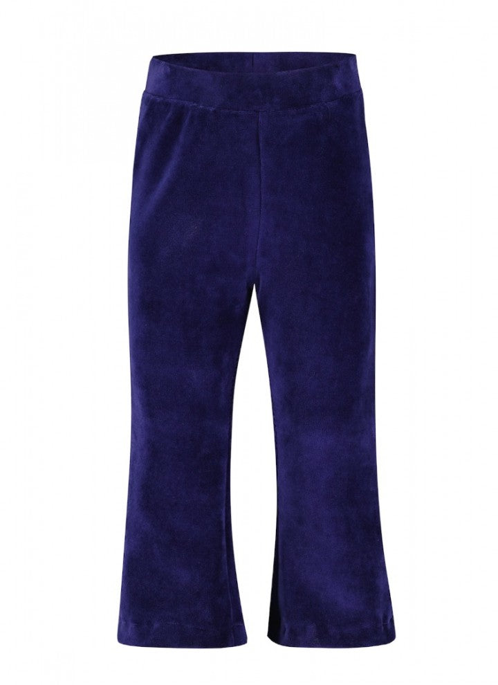4President Meisjes Flared Broek Navy Velours - 80% Katoen