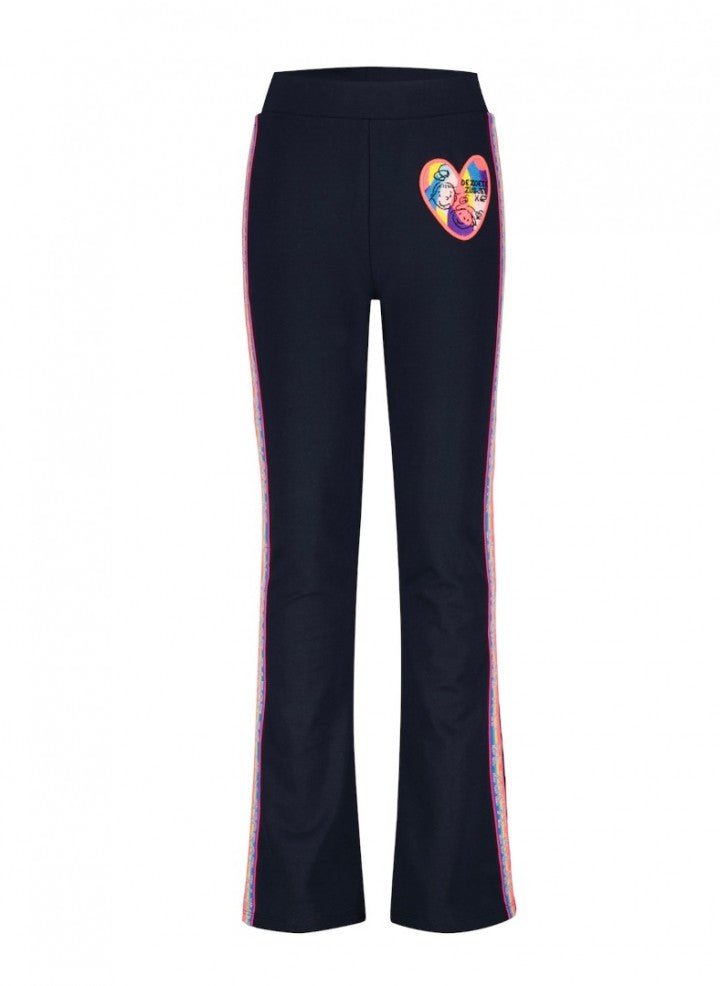 Zoete Zusjes x 4President Meisjes Flared Broek Donkerblauw - 95% Katoen