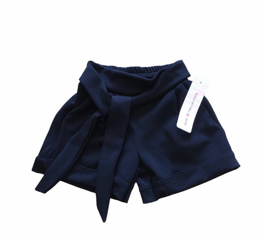 Korte Broek Meisjes Zwart met Strikceintuur - Zomer Short