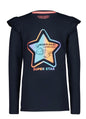 Shirt Jolijn van de Zoete Zusjes x4President. Donkerblauw met ster en tekst Super Star. In verschillende maten verkrijgbaar.