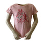 Shirt paardenhoofd roze met pailetten van het merk Blue Seven. In verschillende maten verkrijgbaar.