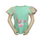 T-shirt éénhoorn met tule mouwen groen