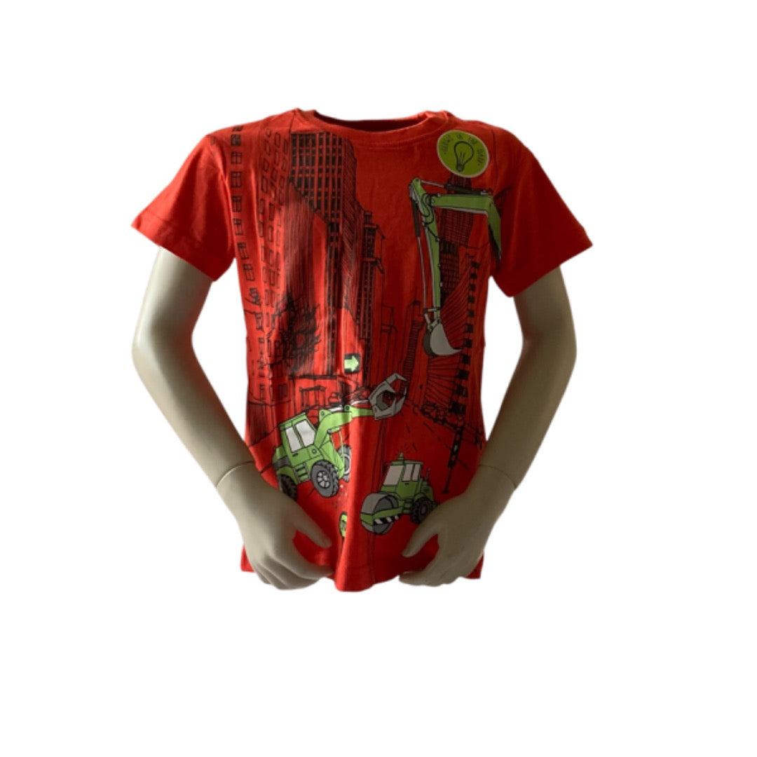 T-shirt kraan rood Glow in the dark van het merk Blue Seven en van het materiaal 100% katoen. Verkrijgbaar in verschillende maten.