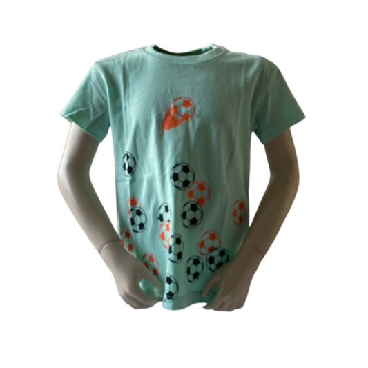T-shirt voetballen overall. Kleur mint-groen, materiaal is van 100% katoen en is van het merk Blue Seven. Verkrijgbaar in verschillende maten
