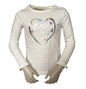 Paardenshirt in de kleur offwhite met roezels aan de mouwen . Van 100% katoen en verkrijgbaar in de maten 92 t/m 128.