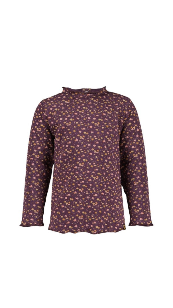Shirt Dieke in plum perfect paars met zachte bloemenprint. Van het merk 4President, verkrijgbaar in verschillende maten.