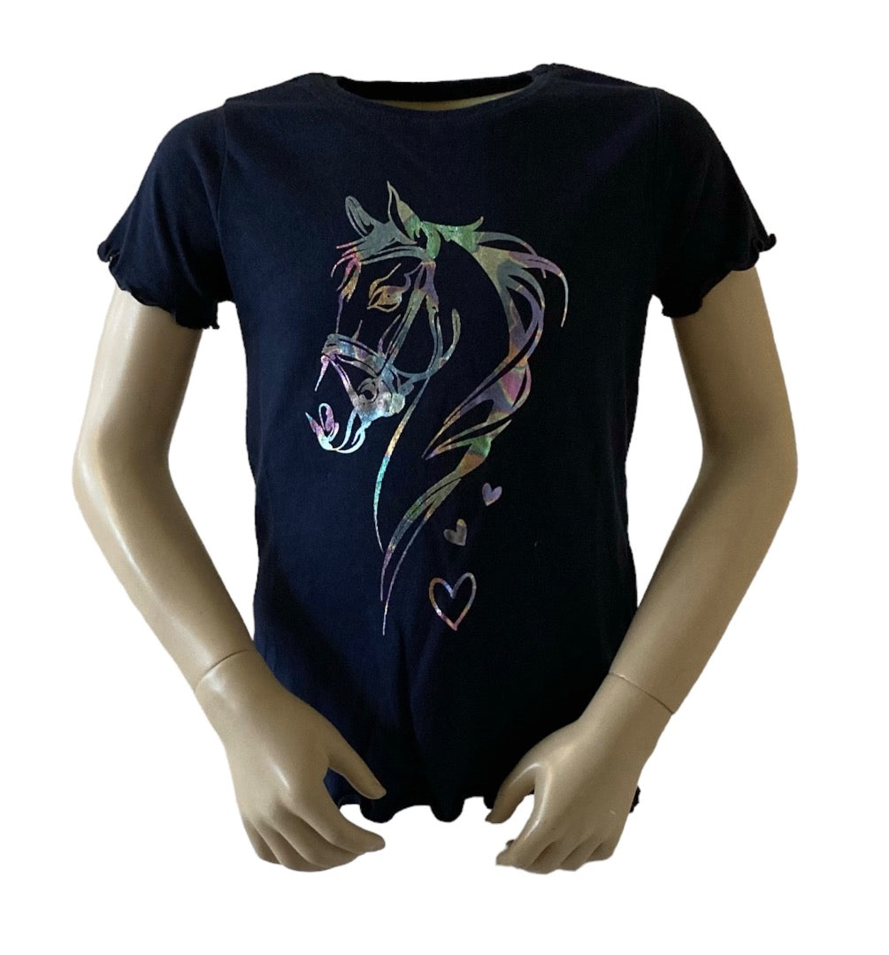 Shirt paardenhoofd in het donderblauw van het merk Blue Seven in verschillende maten verkrijgbaar.