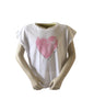 T shirt wit met roze hart is van 100% katoen en verkrijgbaar in de maten 140, 152 en 164.
