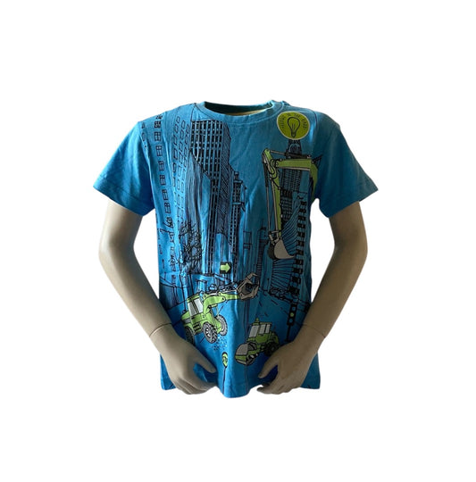 T-Shirt blauw met print van kraan Glow in the dark van het merk Blue Seven en van 100% katoen. Verkrijgbaar in verschillende maten.
