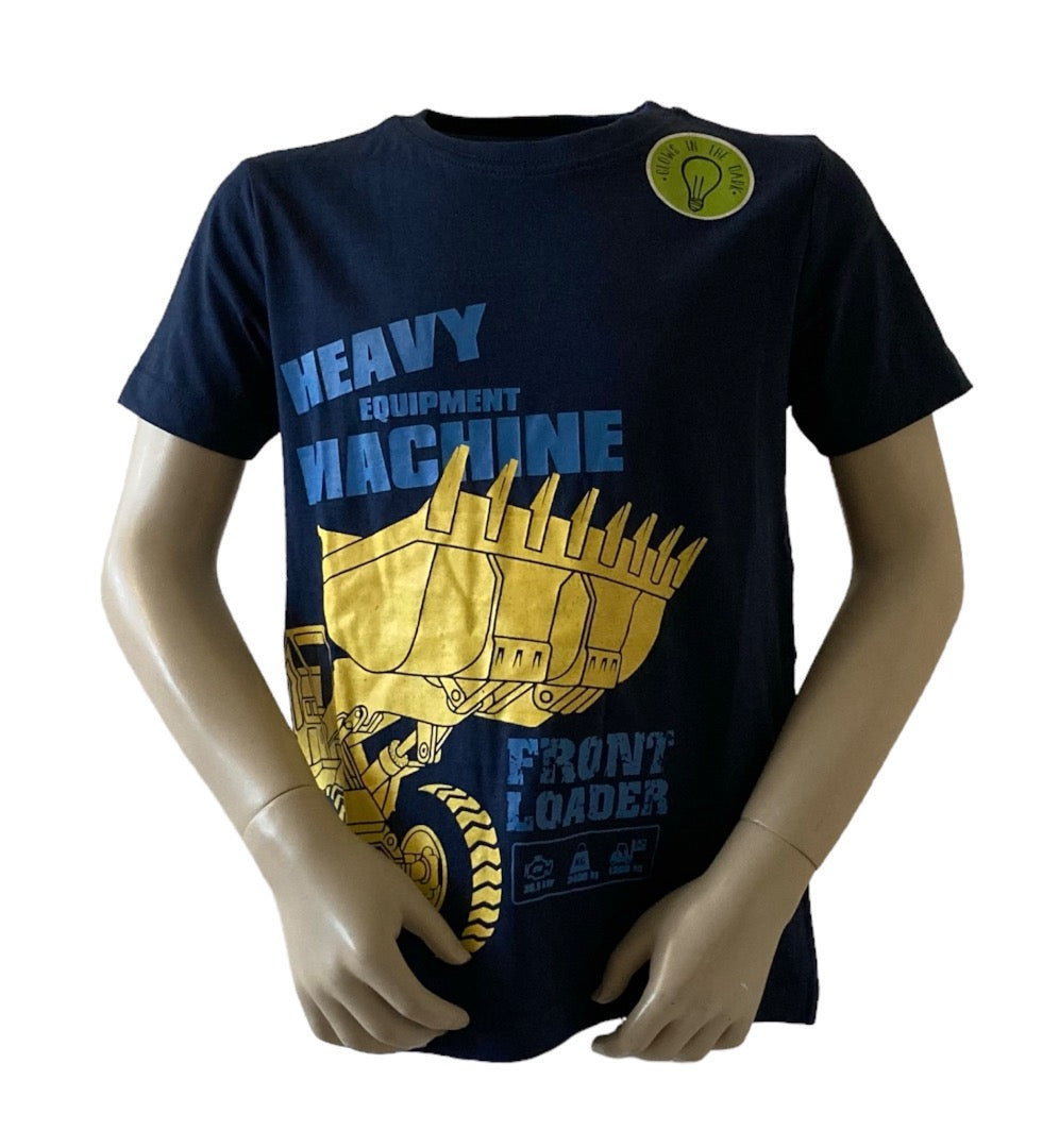 T-shirt met shovel die gloeit in het donker. Van het merk Blue Seven, materiaal is van 100% katoen en verkrijgbaar in verschillende maten.