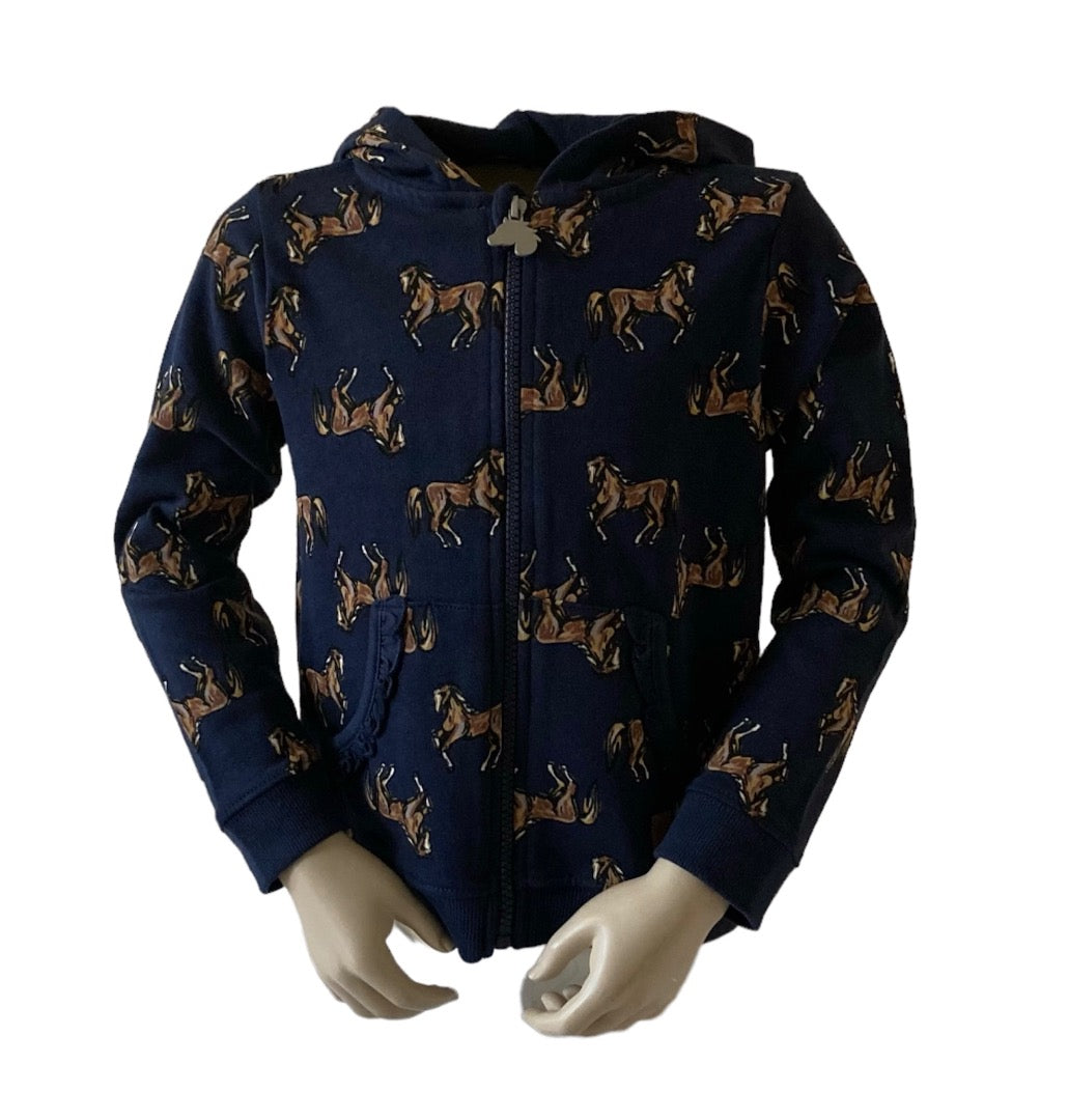 Donkerblauwe vest met paardjes van Blue Seven in diverse maten beschikbaar.